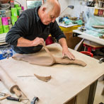 John Higgins at work in his studio 2018